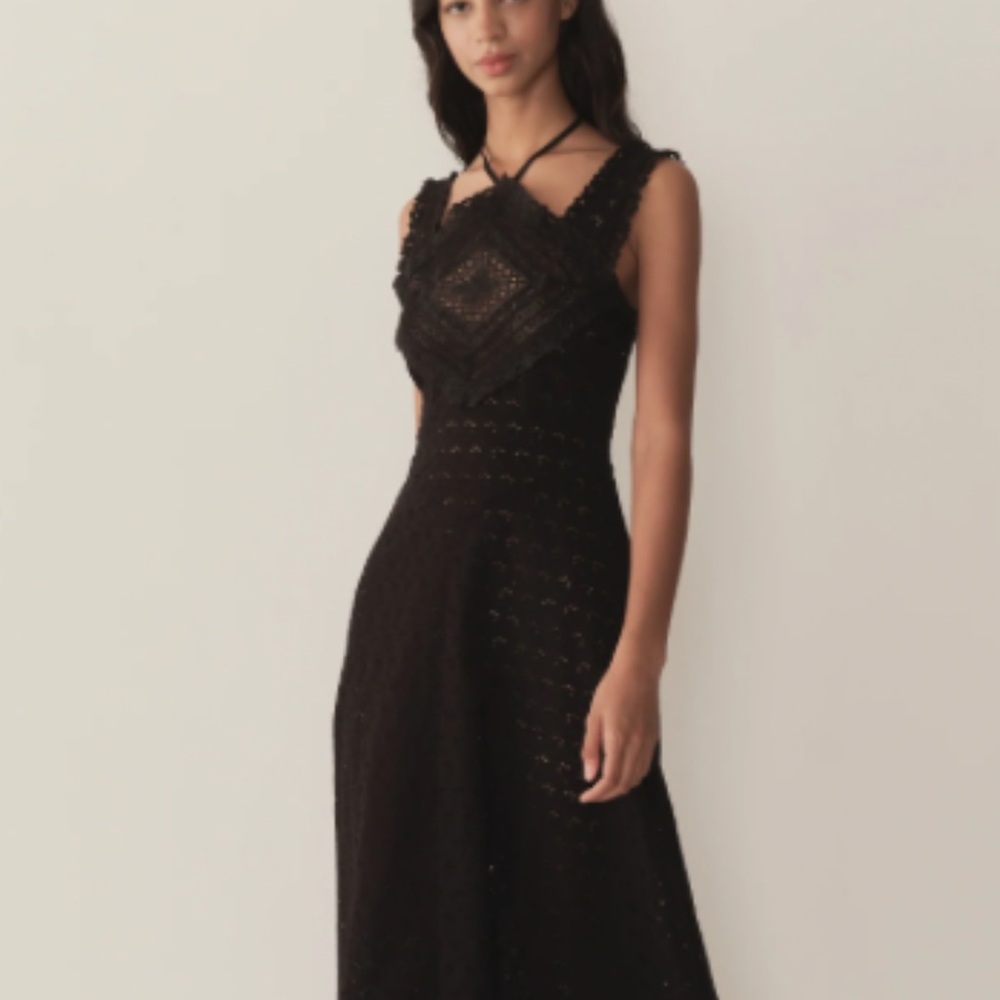 NWT Doen Black Frieda Midi Dress